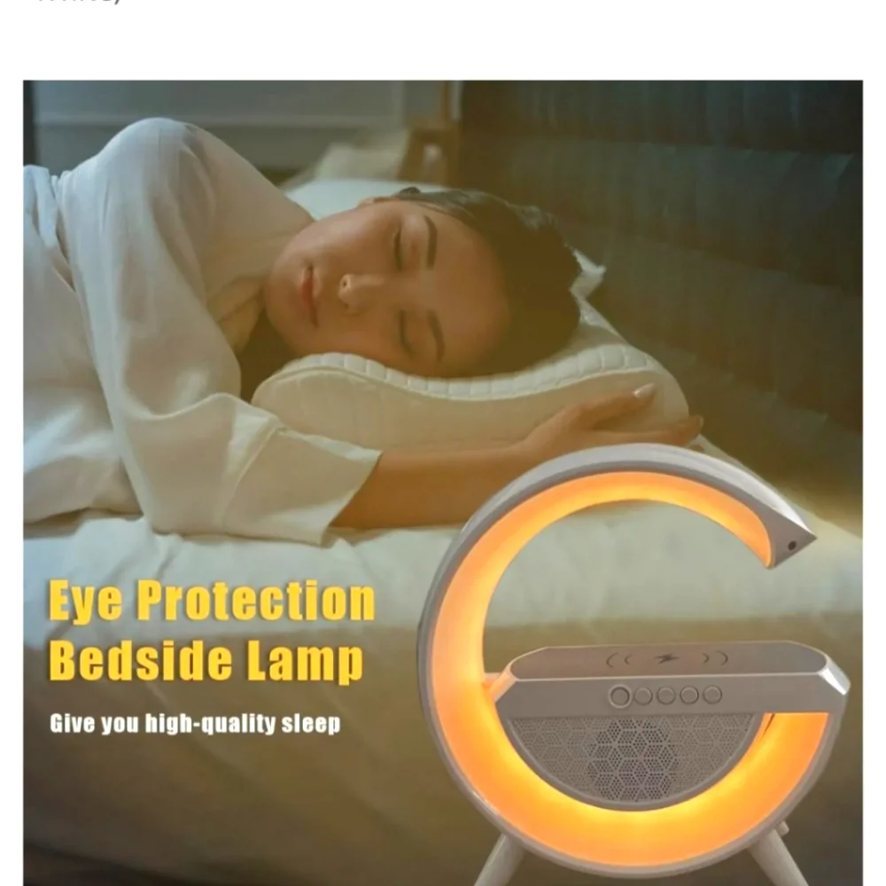 Desk Versatile Lit Lamp with Wireless Charger, Mood Lighting with Bluetooth